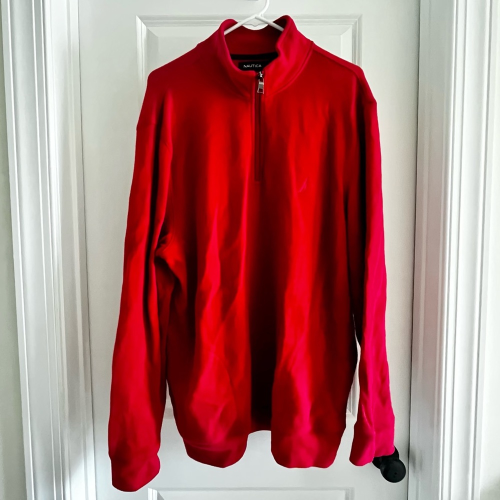 Mens Nautica Red Sweater Size XL